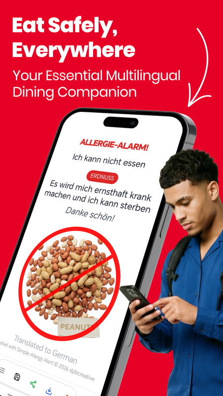 Allergy alert card screenshot 1